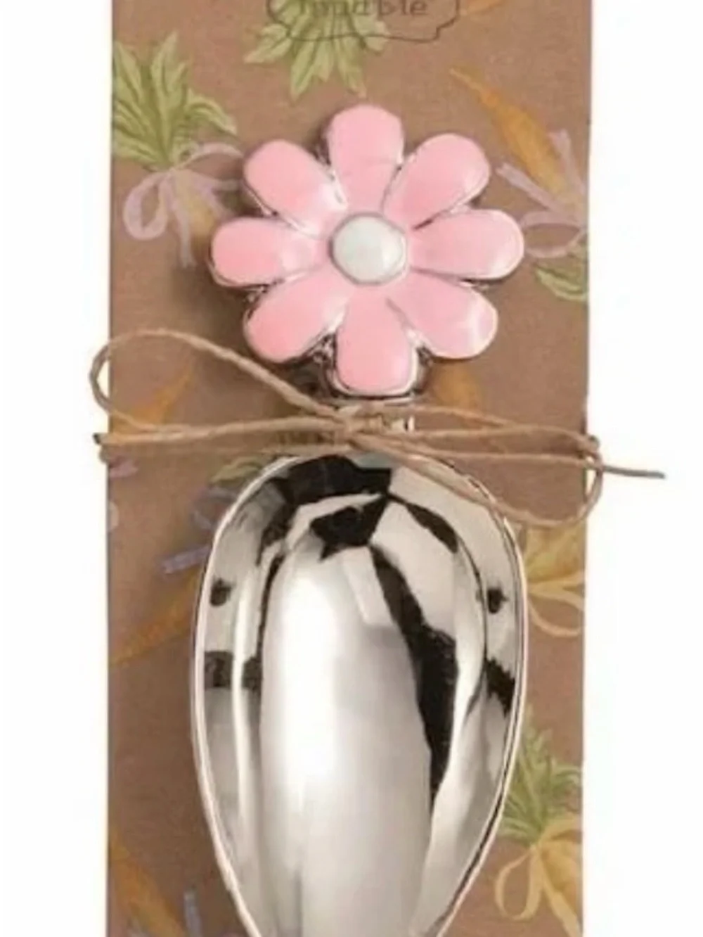 Pink Flower Enamel Handle Serving Spoon - Mud Pie